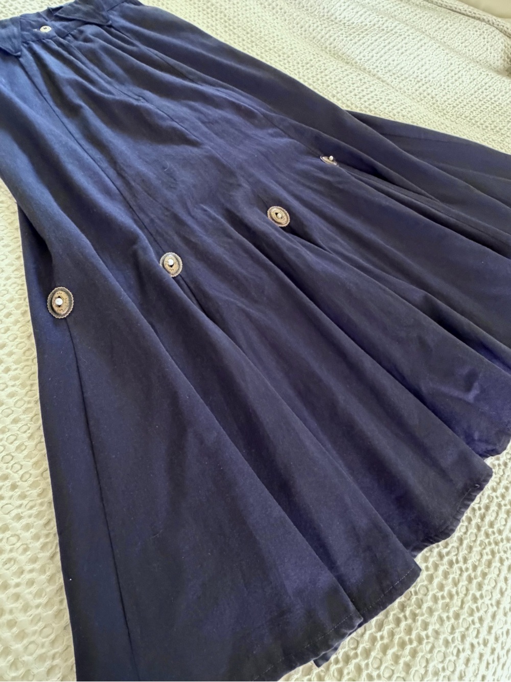 Vintage Circle T Western Concho Full Maxi Skirt Navy USA 7/8 - Picture 14 of 15